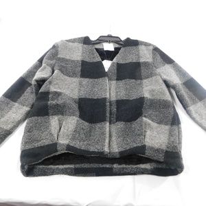 Zara Knitwear Plaid Jacket Women's Size 13/14